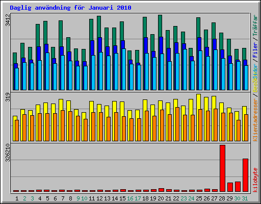 Daglig anv�ndning f�r Januari 2010