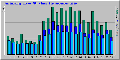 Anv�ndning timme f�r timme f�r November 2009