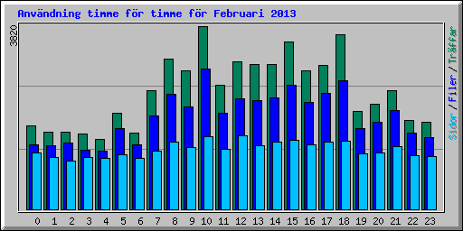 Anvndning timme fr timme fr Februari 2013