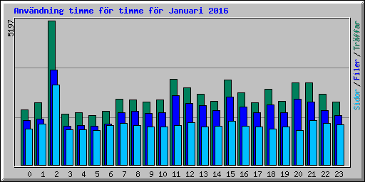 Anvndning timme fr timme fr Januari 2016