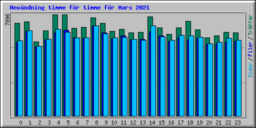 Anvndning timme fr timme fr Mars 2021