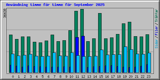 Anv�ndning timme f�r timme f�r September 2025